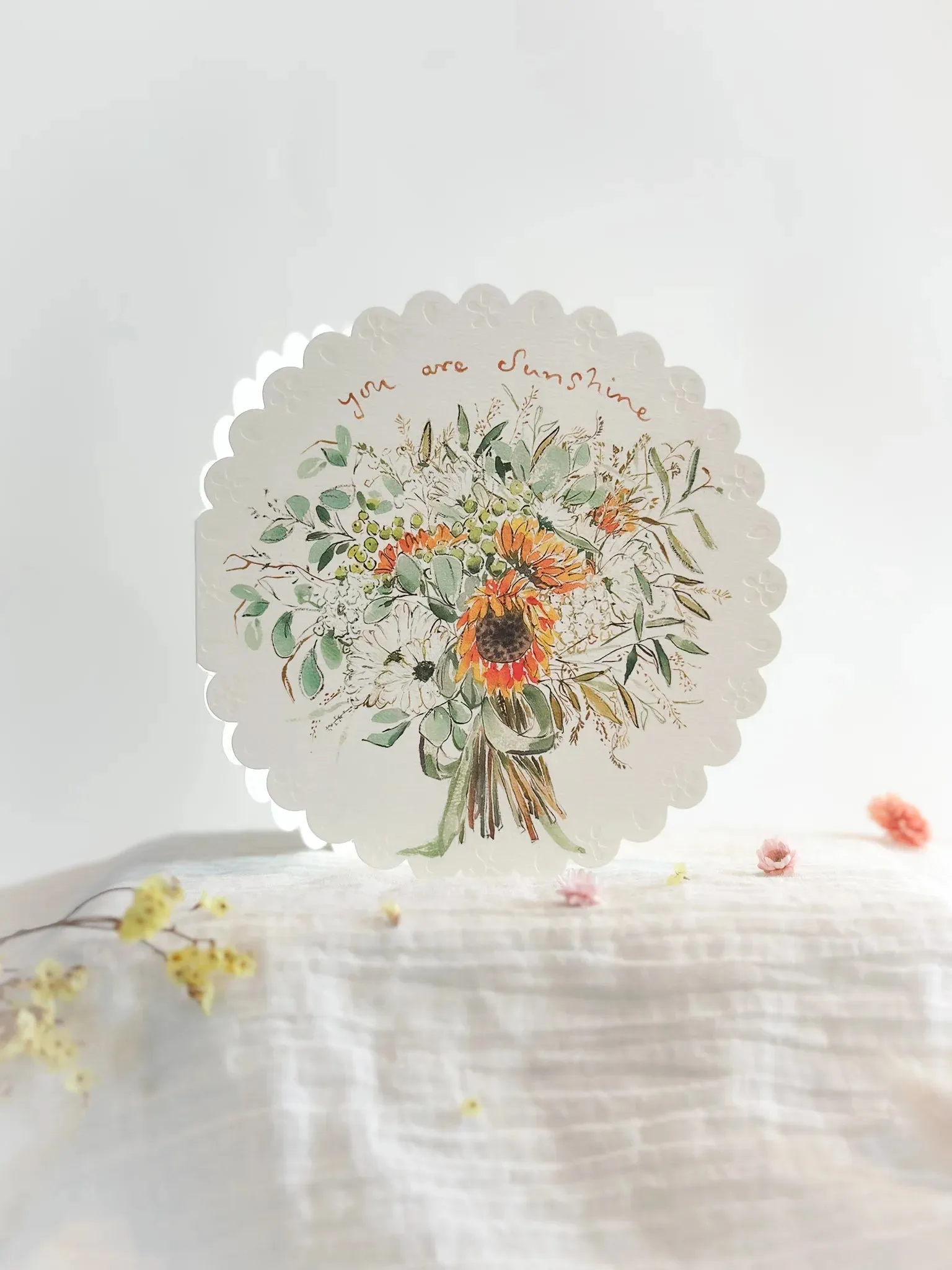 You Are Sunshine Circular Embossed Card