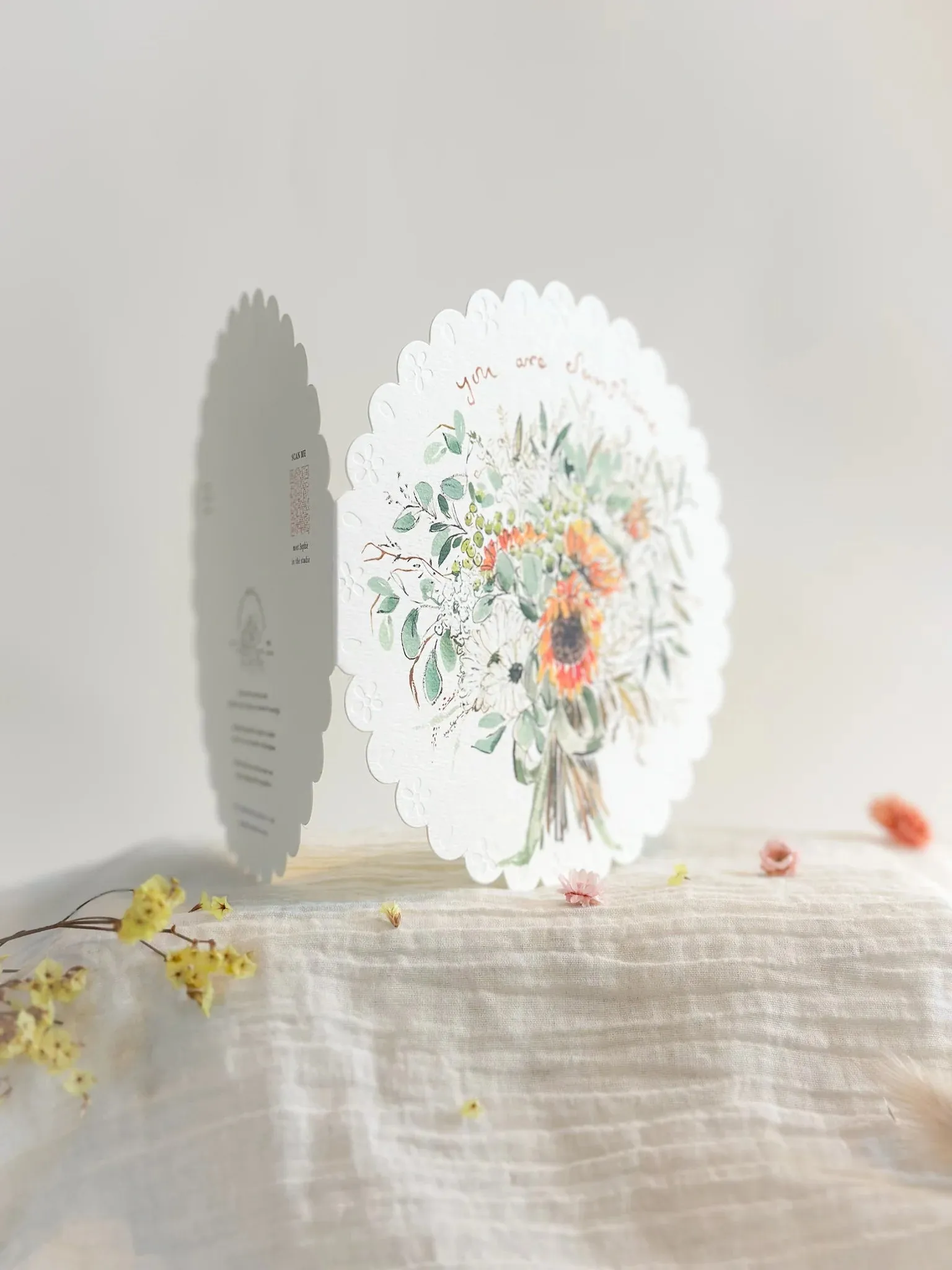 You Are Sunshine Circular Embossed Card